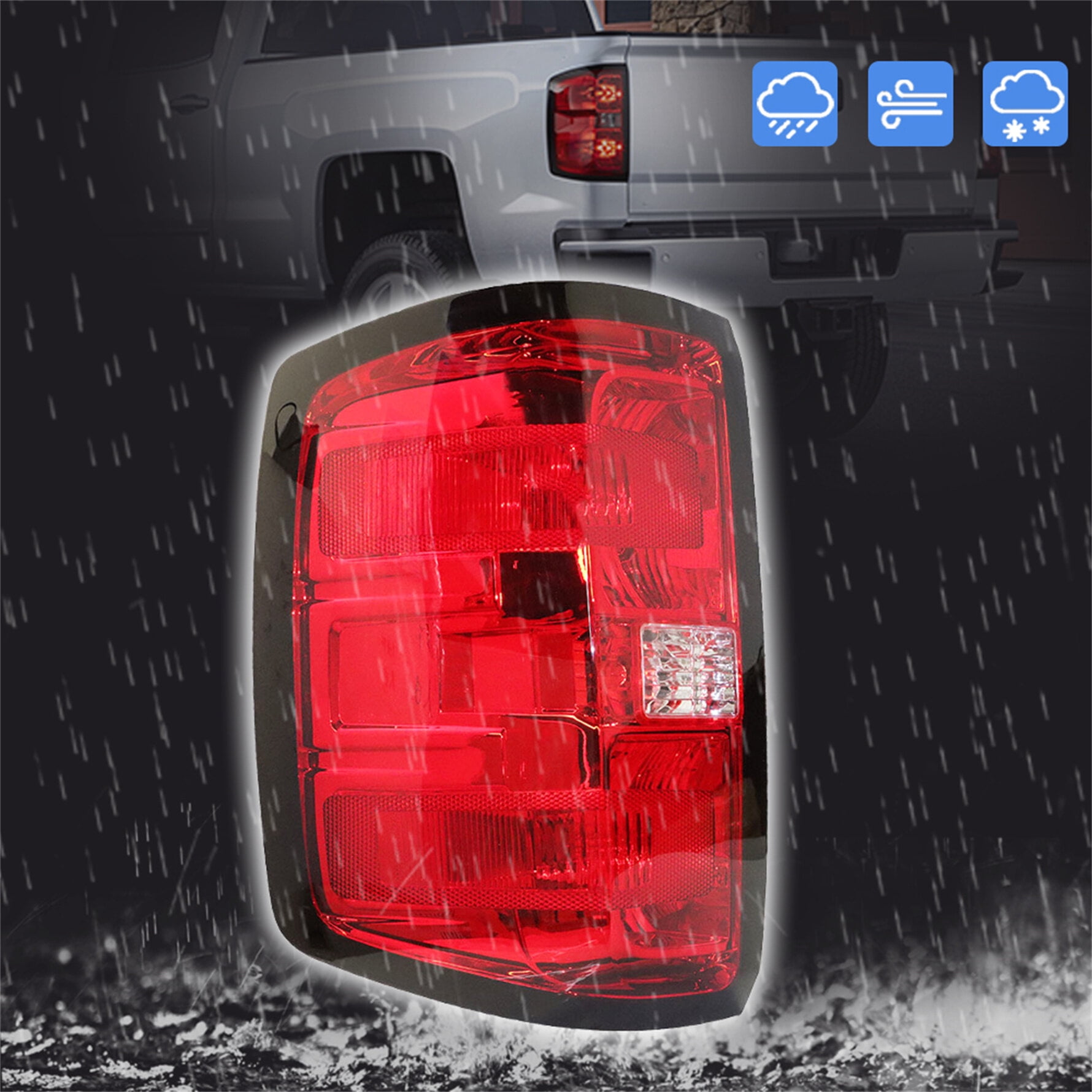Driver Side Rear Brake Tail Light Assembly Replacement for 2014 2015 Chevy Silverado 1500 2500 3500 Red Lens Left Tail Lamp 23431875 GM2800261