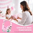 thumbnail image 2 of Auriculares infantiles QearFun con orejas de gato, con micrófono, con cable, plegables, rosa, 2 of 7