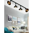 thumbnail image 6 of FSLiving Adjustable Angle H-Type Track Pendant Light E26 Matt Black Base Black Metal Shade Retro Industrial Design Lighting Fixture for Kitchen Island Bar Sink Home Decor (No Bulb & Track) - 1 Light, 6 of 7