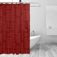 thumbnail image 3 of YFYANG Waterproof Bathroom Shower Curtain, Maroon Abstract Geometry Shower Curtain Set with Hooks, Home Bathroom Tub Decor - 72 "x72", Iron Hooks, 3 of 6
