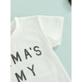 thumbnail image 6 of Franhais 2 Pcs Infant Casual Outfits, Girls Letter Print Short Sleeve Round Neck T-shirt + Ribbed Solid Color Shorts, 6 of 9