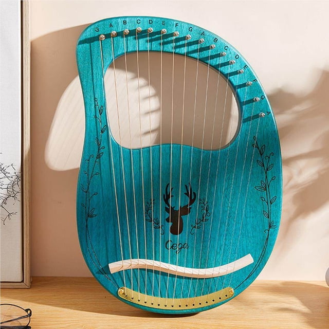 ziyahi Portable Lyre Harp 16 String Harp Small Harp Musical Instrument Stable Sound Harp