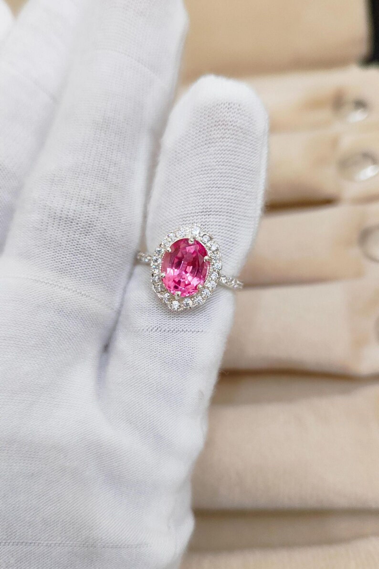Pink Sapphire Engagement Ring, Sapphire Ring, Pink Gemstone, Promise Ring For Women, September Birthstone, Anniversary Gift For Her