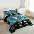 thumbnail image 3 of jejeloiu Rustic Bull Skull Queen Comforter Set,Vintage Aztec Geometric Bedding Sets,Country Farmhouse Lodge Bedding Comforter Set For Men Women,Ultra Soft Home Decor Reversible,3-Piece, 3 of 8