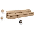 thumbnail image 2 of Meridian Furniture Indulge 140" Vegan Leather Modular Sofa in Tan, 2 of 8