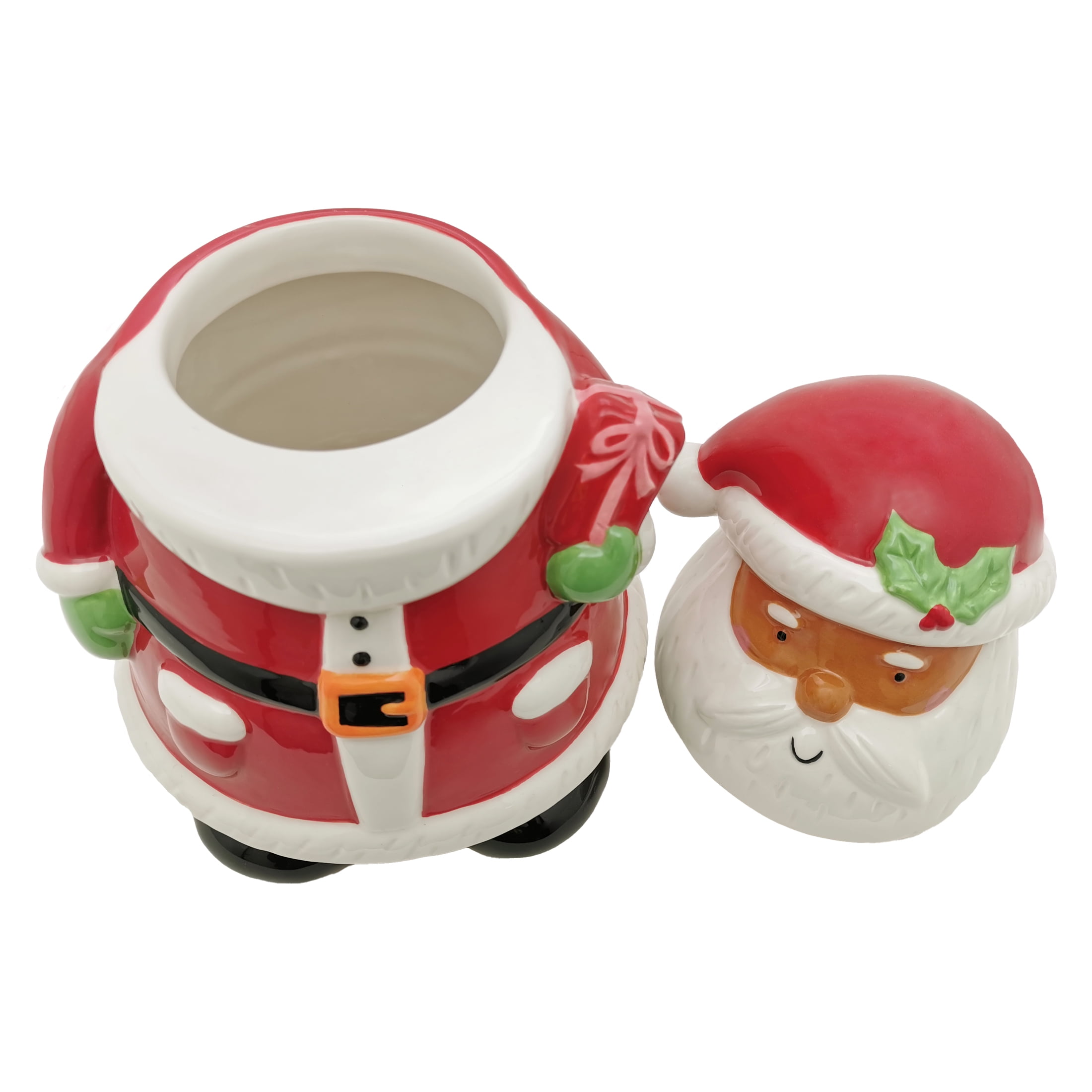 Holiday Time White Snowman Treat Cookie Jar, Earthenware Ceramic