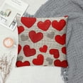 thumbnail image 2 of Heart Pillow Cover Valentine's Day Cute Red for Throw Pillow Case inch Linen Canvas Square Cushion Decorative Cover for Sofa Bed Brown, 2 of 5