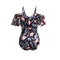 thumbnail image 6 of Aunavey One Piece Swimsuits for Women Off Shoulder Ruffle Bathing Suits Flounce Tummy Control Swimwear, 6 of 7