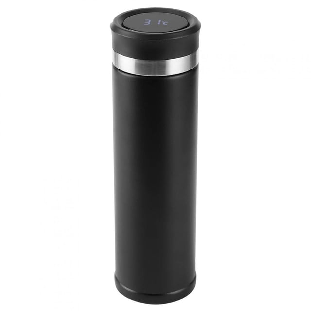Taza de vacío inteligente con sensor de temperatura y pantalla táctil (negro, 480 ml)