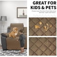 thumbnail image 3 of Easy-Going Loveseat Recliner Cover with Console, Reversible Couch Cover for Living Room, Split Sofa Cover for Each Seat with Elastic Straps for Kids, Dogs, Pets(2 Seater, Camel/Ivory), 3 of 7