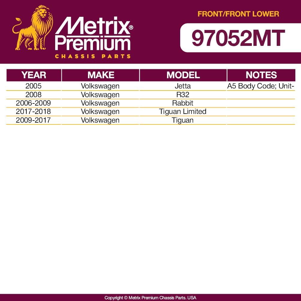 Metrix Premium Chassis Parts - 4 PC Front Sway Bar Stabilizer End Link & L/R Front Lower Ball Joint Kit Fits 06-13 Audi A3, 07-16 Volkswagen Eos, 09-17 Tiguan, K80478, K80662, K80663