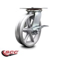 thumbnail image 2 of 8 Inch Heavy Duty V Groove Semi Steel Caster with Ball Bearing and Brake SCC, 2 of 2
