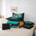 thumbnail image 5 of YST Cheetah Comforter Set, 7-Piece, Queen, Teal Rose, 5 of 5