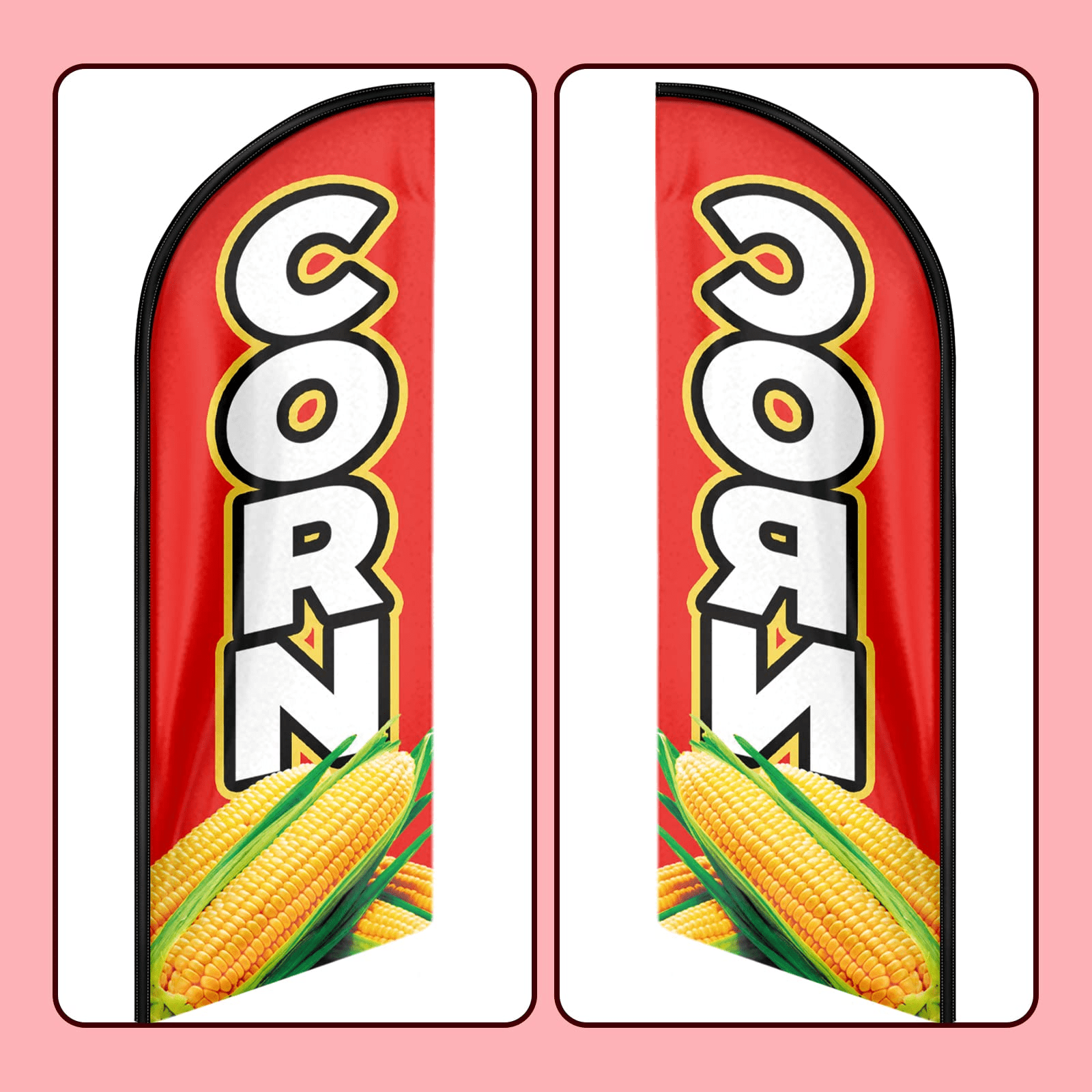 Corn Sign Feather Flag,8FT Corn  Outdoor Advertising Flag, Corn  Business Sign,Corn  Swooper Flag（FLAG ONLY）