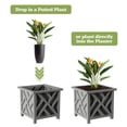thumbnail image 4 of Pure Garden 14.75-Inch Outdoor Lattice Planter Box Plant Pot 2-Pack, Gray, 4 of 7