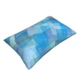 thumbnail image 3 of YFYANG Super Soft Rectangular Plush Cushion Cover (Without Pillow Insert), Mosaic Blue Watercolor Pattern Comfort and Non-Pilling Hidden Zip Bedroom Sofa Pillowcases, 16"x24", 3 of 9