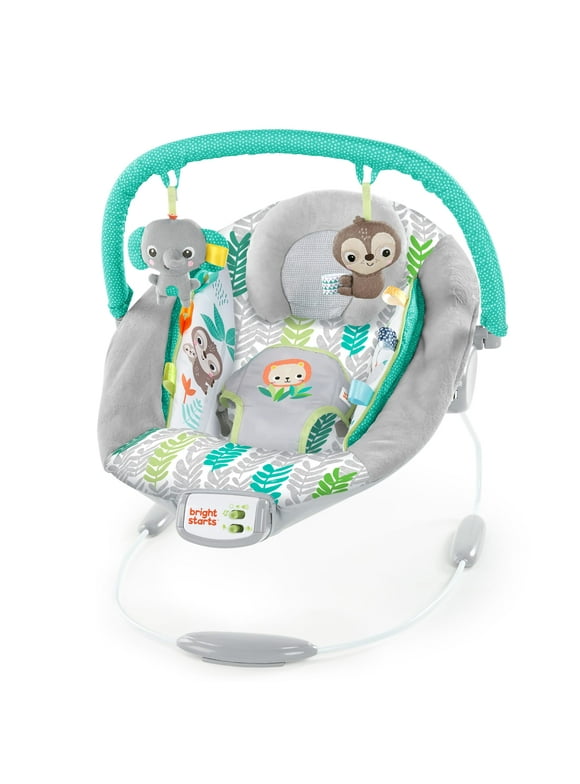 Jungle Vines Comfy Baby Bouncer with Vibrating Infant Seat, Toy Bar & Taggies (Unisex)