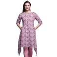 thumbnail image 1 of Bimba Pink Pink Floral & Butterfly Printed Asymmetrical Kurti Tops for Women Indian Summer Dress Tunic Medium, 1 of 1