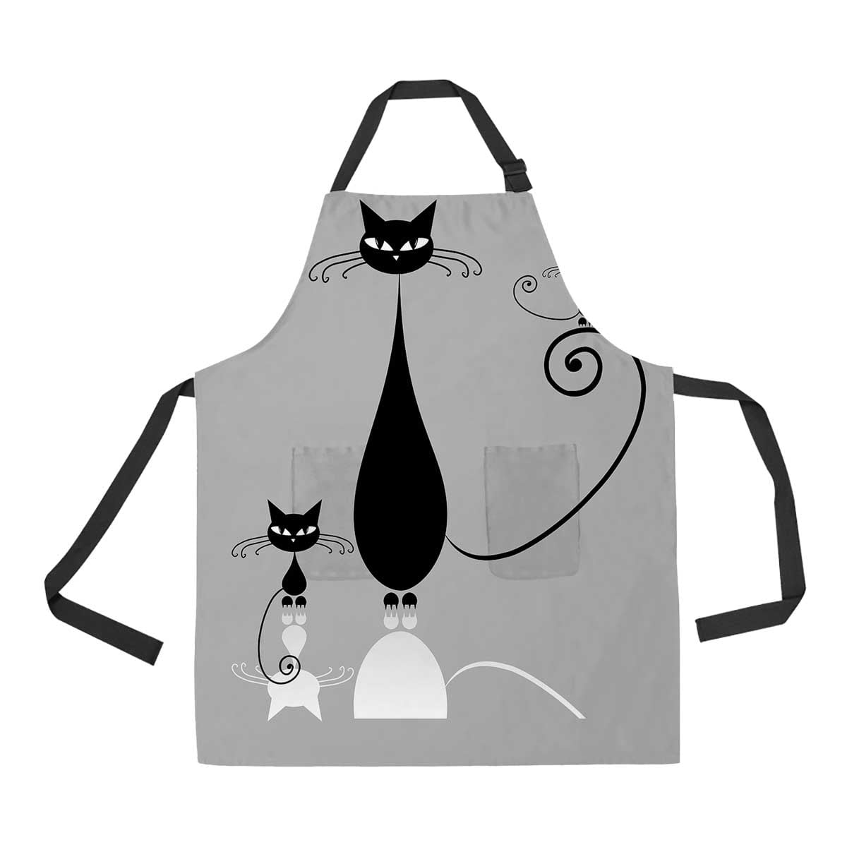 Black cat icon and moon phase Adjustable Apron