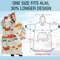 thumbnail image 4 of Oversized Wearable Blanket Hoodie,Orange Mushroom Fox Light Pattern Sherpa Blanket Hoodie with Super Pockets,Super Warm Fuzzy Pullover for Women & Men, 4 of 6