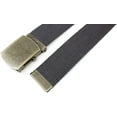 thumbnail image 2 of Canvas Web Belt Military Style with Antique Brass Buckle and Tip 50" Long, 2 of 6