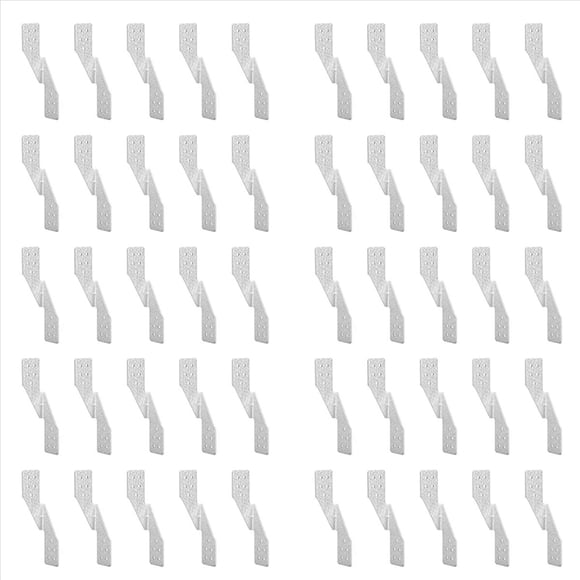 Hurricane Tie Hick Galvanized Hurricane Straps H2.5A Strong Tie Brackets Trusses/Rafters Ties for Wood(50pcs),50 x hurricane ties,Silver