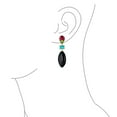 thumbnail image 4 of Bling Jewelry Womens Unique  Dangle Earrings Black Pink Green Turquoise Rhombus Teardrop, 4 of 4