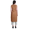 thumbnail image 4 of Moomaya Peter Pan Collar Sleeveless Kurta With Pants 2-Pcs Ethnic Suit Set For Women, 4 of 7
