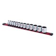 thumbnail image 2 of 13Piece 3/8" Drive Chrome Socket Rail 12Pt SAE Standard, 2 of 3