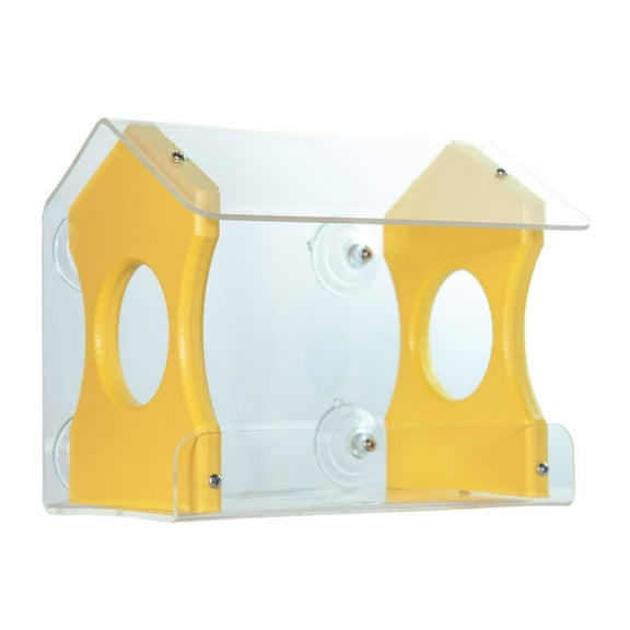 JCs Wildlife Diner 9 Window Bird Feeder - Holds 3 Cups (Yellow)
