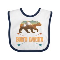 Inktastic South Dakota Vacation Bear Silhouette Boys or Girls Baby Bib