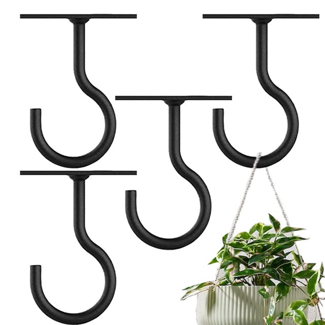 Ganchos de techo para plantas colgantes, 4 Uds. Colgadores de plantas de techo de 2,5 pulgadas para interiores, ganchos para colgar plantas a prueba de óxido, montaje en pared pesado