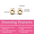 thumbnail image 3 of Cate & Chloe Harper Brass Yellow Gold Plated 8mm Round Ball Women's Dainty Stud Earrings, 3 of 12