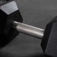 thumbnail image 5 of Titan Fitness 90 LB Pair Free Weights, Black Rubber Coated Hex Dumbbell, Straight Stainless Steel Handle, Strength Training, Full Body Workout, 5 of 7