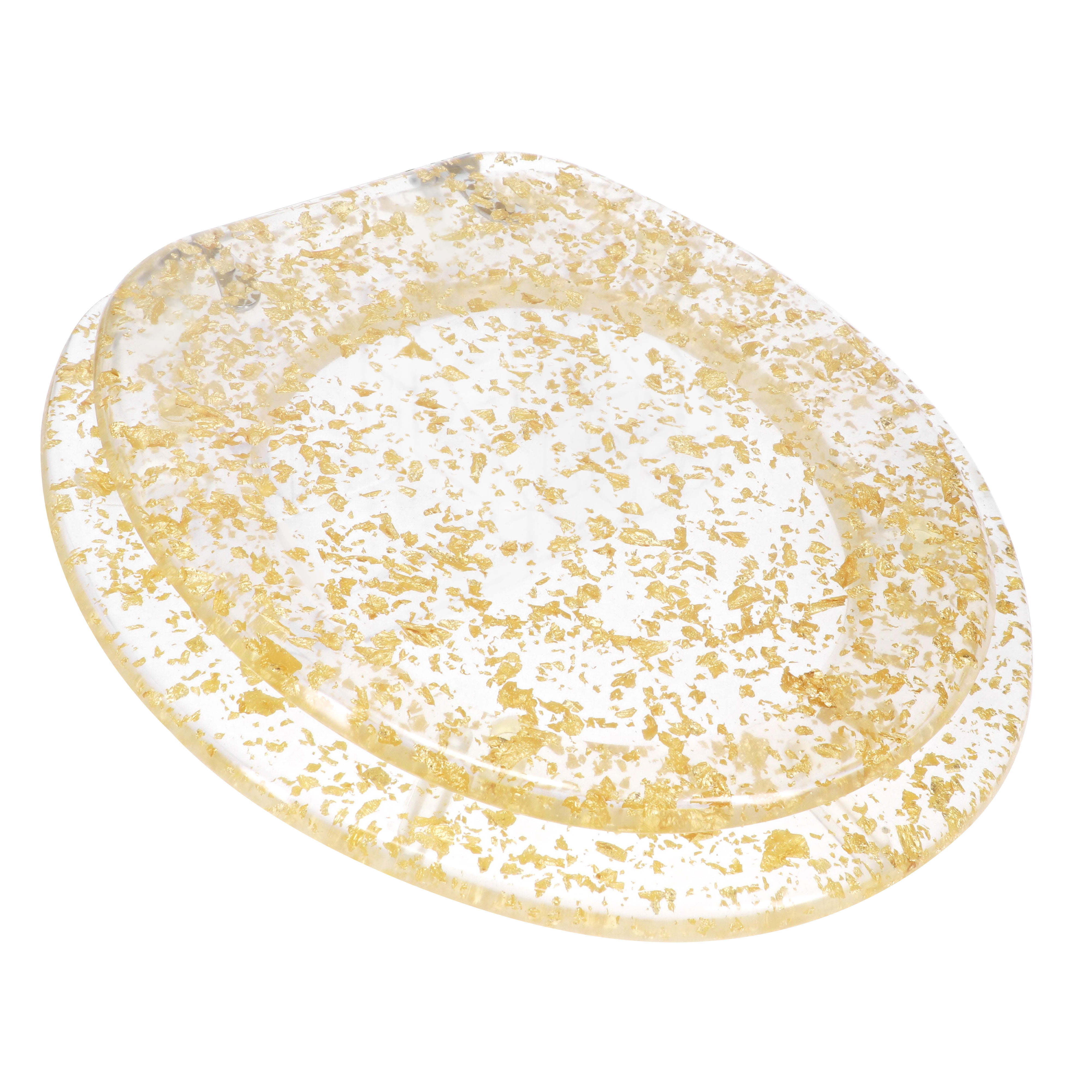 Ginsey Round Resin Decorative Toilet Seat with Chrome Hinges, Gold Foil -  Walmart.com