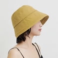 thumbnail image 3 of SikaFu New Fashion Women Spring Summer Hat Solid Plain Cotton Bucket Hat Panama Men Fishing Cap Packable Anti-UV Sun Hat, 3 of 6