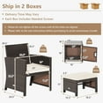 thumbnail image 4 of Costway 5PCS Patio Rattan Furniture Set Ottoman Cushioned W/Cover Space Saving Off White, 4 of 10
