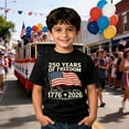 thumbnail image 2 of Boys 250 Anniversary USA Shirt 4th of July Flag Tees 1776-2026 250th Years Patriotic Shorts Sleeve T-Shirt for Boys (Black 4-5 Years), 2 of 4