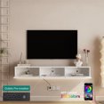 thumbnail image 3 of CQSXDA Wall Mounted Floating TV Stand with 16 Color LEDs in White, 67 Inch Modern Entertainment Center for 55 60 65 Inch TVs, 3 of 7