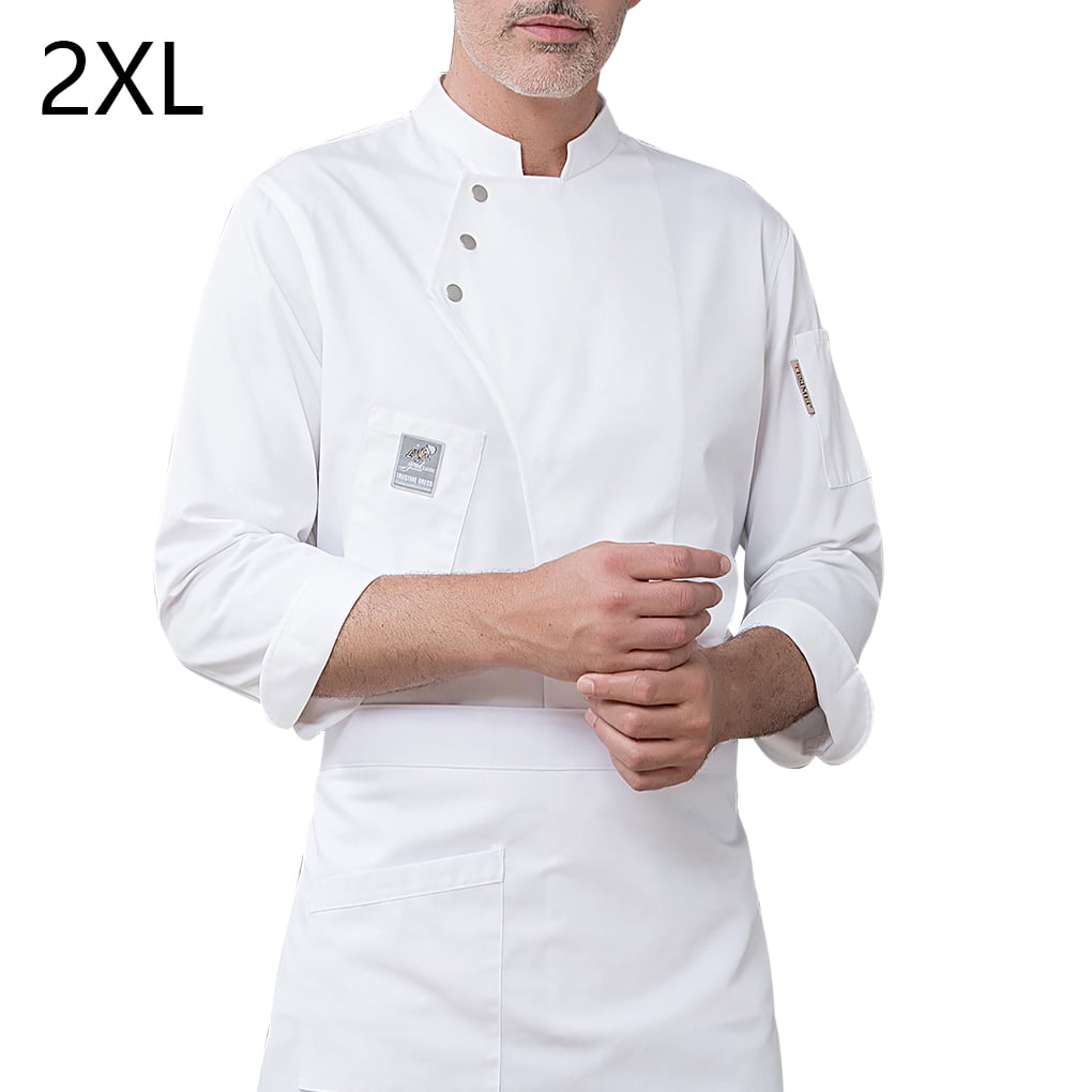 Regular Bistro Apron White Uniform Clothing Kitchen Chef Kitchen Front Pocket 