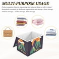 thumbnail image 6 of Yayeee Collapsible Cube Storage Bin with Lid Fabric Closet Decorative Basket with Handles, Abstract Animals, 6 of 7