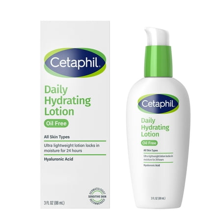 Cetaphil Daily Hydrating Lotion with Hyaluronic Acid, 3 Oz - 2 Pack