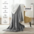 thumbnail image 3 of IR Imperial Rooms Sherpa Bed Blanket Soft Thick & Warm Fluffy Plush Winter Fleece Reversible Lightweight Throw (50x60) Silver, 3 of 8