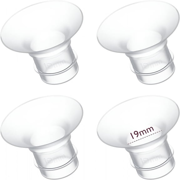 XIRQI Flange Insert 19Mm Compatible with 24Mm Flange/Shield of Most Pumps, Breast Pump Replacement Accessories, 4Pcs