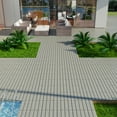 thumbnail image 5 of Miniyam 22 Pcs Interlocking Deck Tiles, 12" x 12", Wood-Plastic, for Outdoor Balcony Garden, Light Gray, 5 of 9