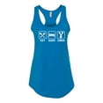 thumbnail image 2 of Cheerleading Eat Sleep Cheer Girl Sports Ladies Racerback Tank Top, Turquoise, Large, 2 of 3
