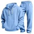 thumbnail image 2 of hotojiny Men's Quarter Zip Tracksuit 2 Piece Sweatsuit Sets Lightweight Long Sleeve Sweatshirt with Long Pants Matching Outfit(Light Blue,X-Large), 2 of 7
