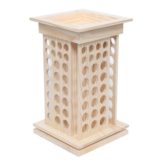 Rotating Wood Aroma Essential Oil Display Storage Rack 104-Slot Organizer Holder