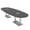 Asian Night w/Silver Base with Electric, variant on 12 Person Boat Oval Powered Conference Table With Square Metal Bases