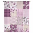 thumbnail image 2 of Boho Purple Flowers Sheer Curtains 63 Inches Long, Spring Floral Botanical Patchwork Vintage Light Filering Curtains, Breathable Simi Curtain Privacy Drapes for Living Room Bedroom Window Treatment, 2 of 9